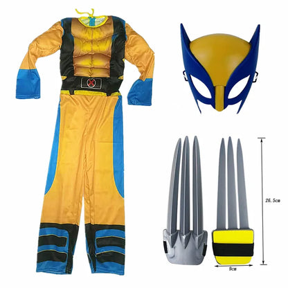 Deluxe Muscle-Chest Wolverine Superhero Kid Costumes