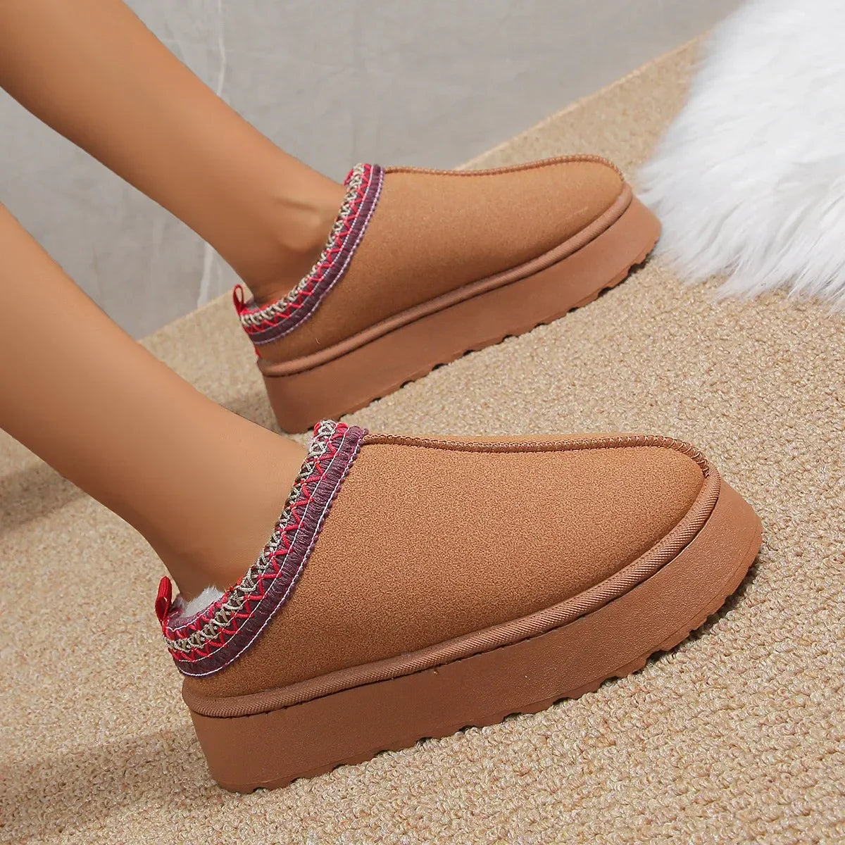 Ankle Flats Platform Stylish Plush Warm Fashion Snow Boot