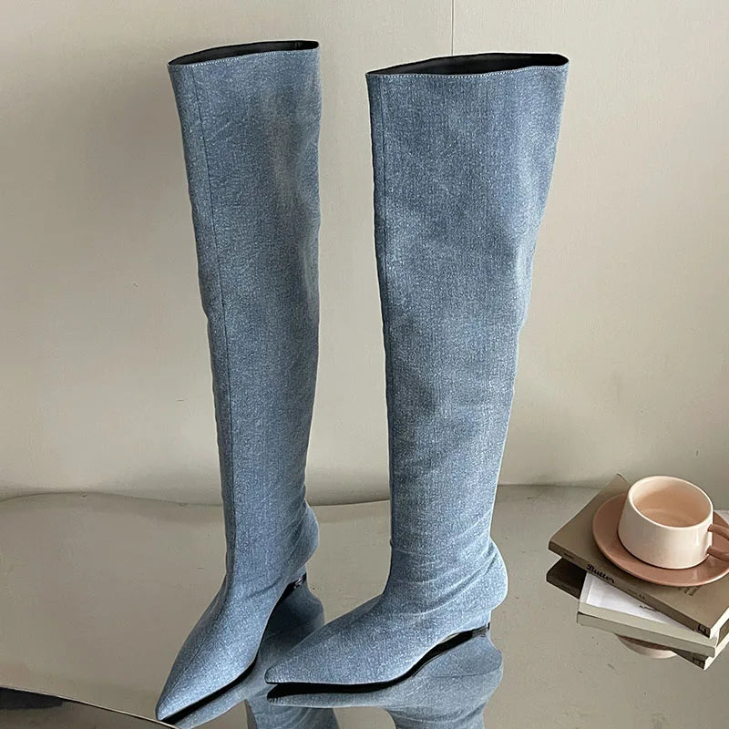 Elegant Stylish Stretchy Casual Comfortable Knee High Boots