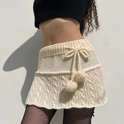 DressBetty - Sexy Knitted Low Waist Preppy Style Skirt