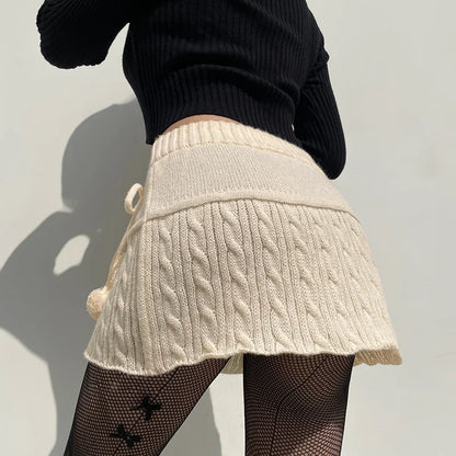 DressBetty - Sexy Knitted Low Waist Preppy Style Skirt