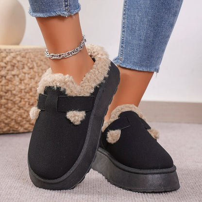 Luxury Plush Fashion Retro Comfortable Flat Sole Snow Boot