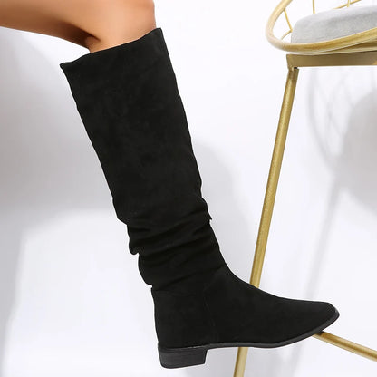 Trendy Stylish Elegant Comfortable Fashionable Chic Pointed Toe Knee High Boots