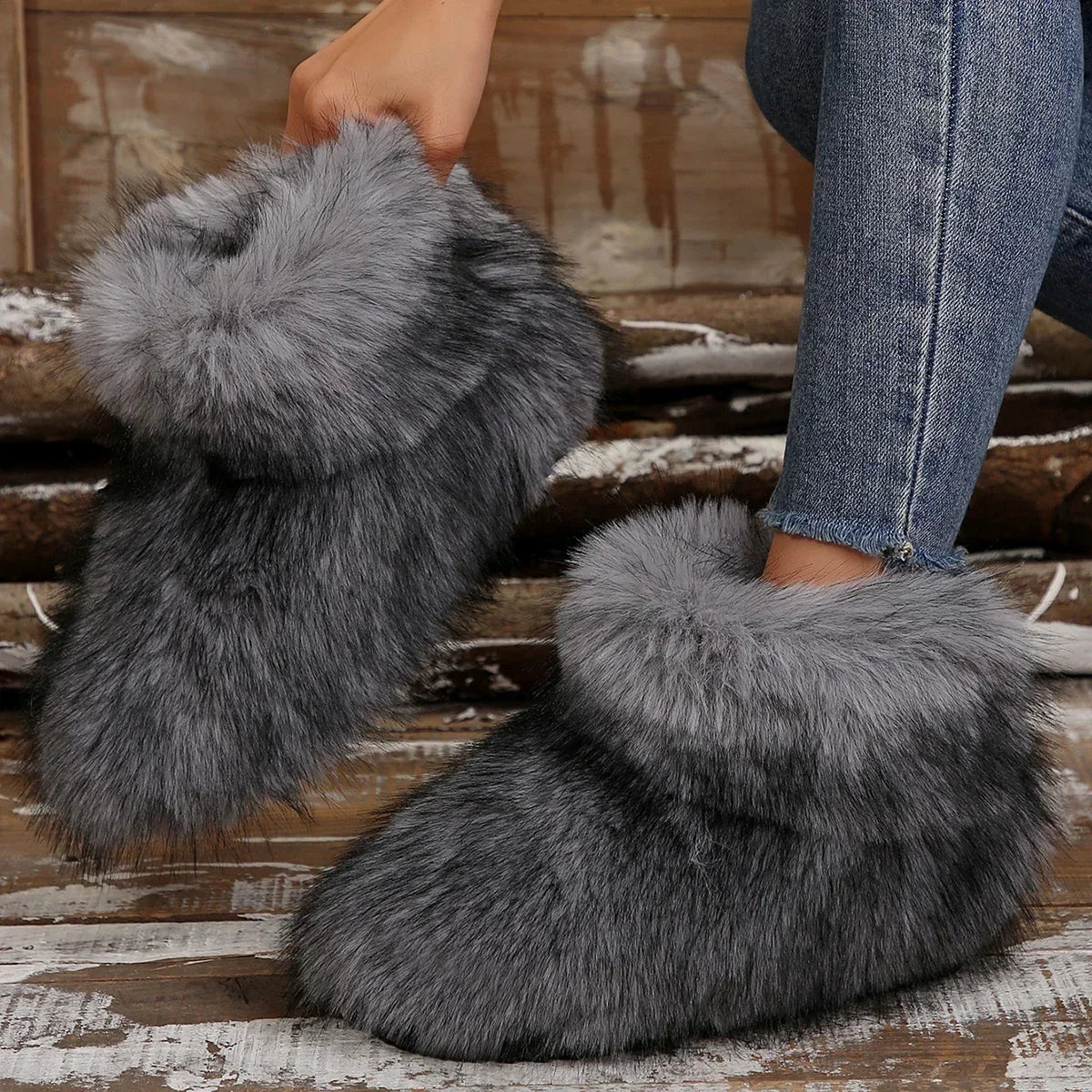 High Over-the-knee Fur Fashion Wool-like Plus Velvet Snow Boot