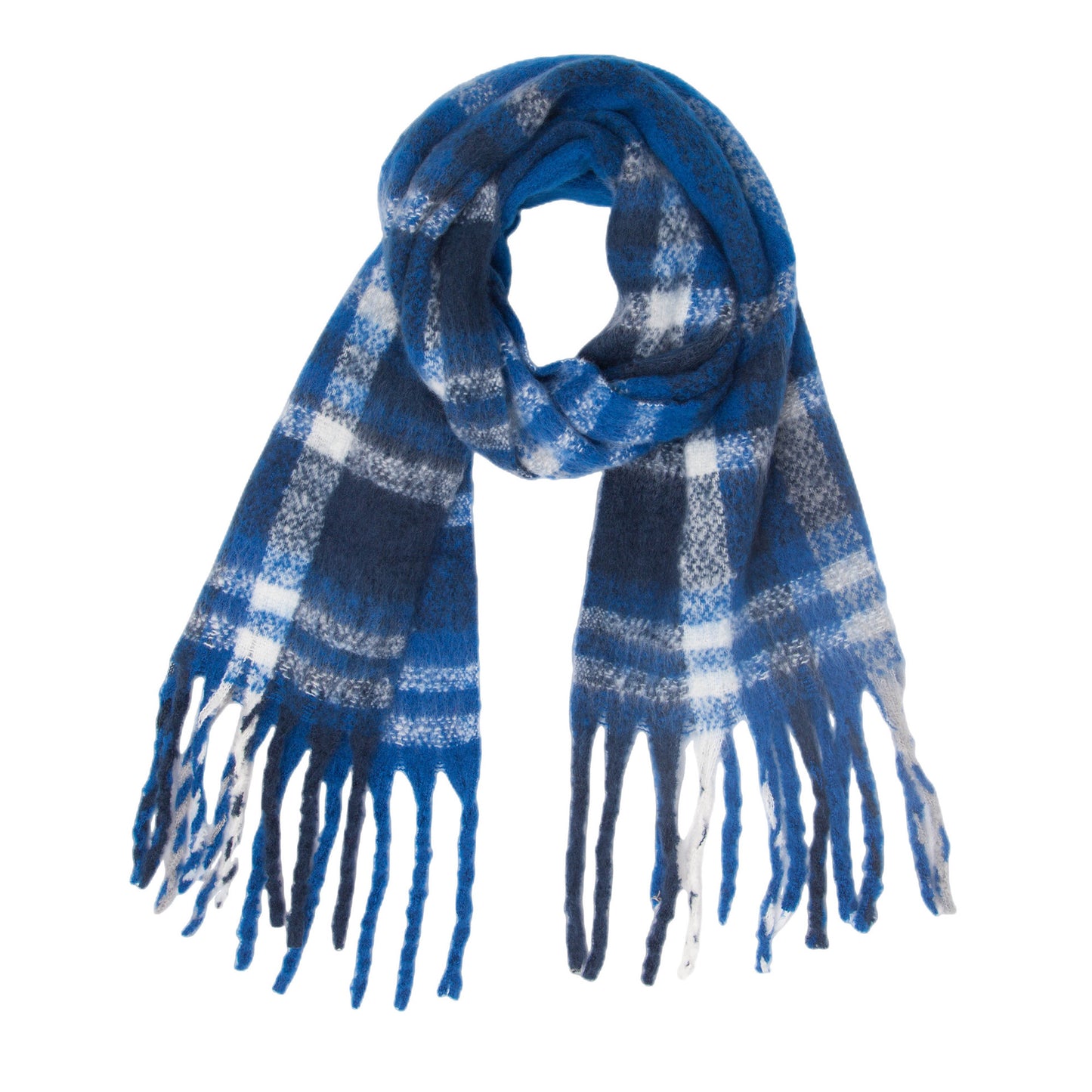 New Autumn Winter Thickened Coarse-tassel Plaid Warm Scarf