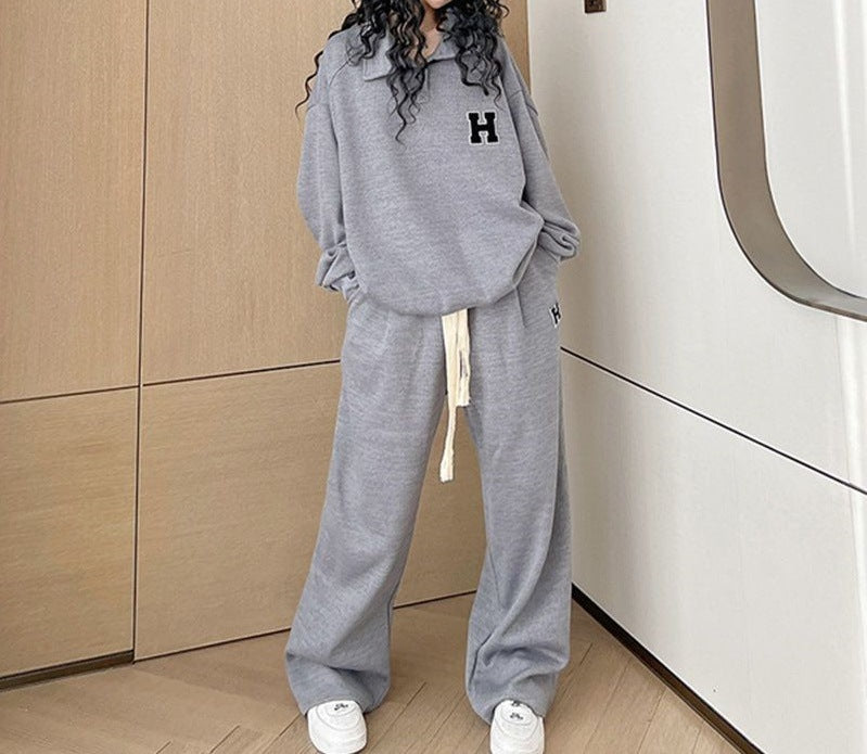 Knit Cozy Stylish Comfortable Relaxed Trendy Casual Simple Suit