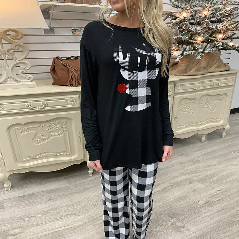 Festive Cozy Printed Comfortable Long-Sleeve Warm Stylish Christmas Casual Suit