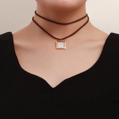 Adjustable Korean Velvet Choker with Big Heart Pendant Necklace