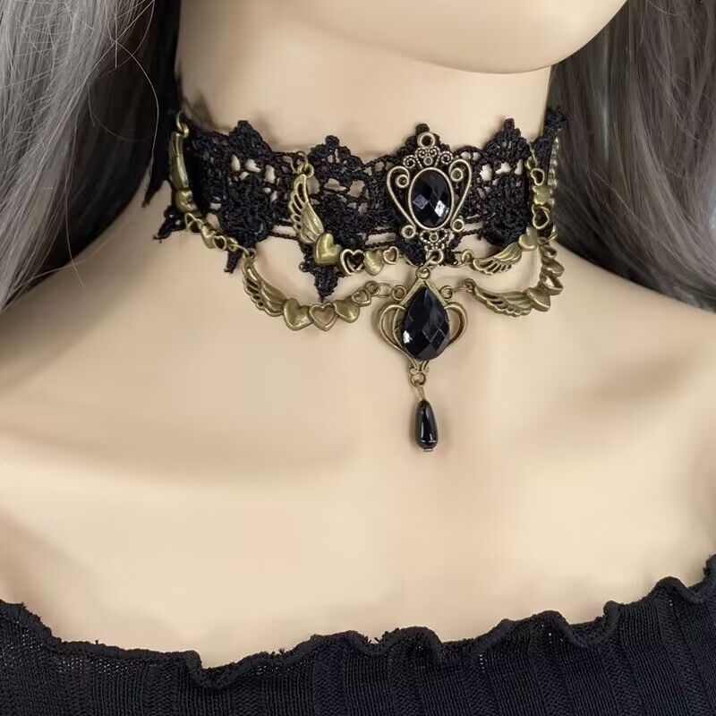 Lolita Gothic Lace Retro Cos Dark Neck Decoration Necklace