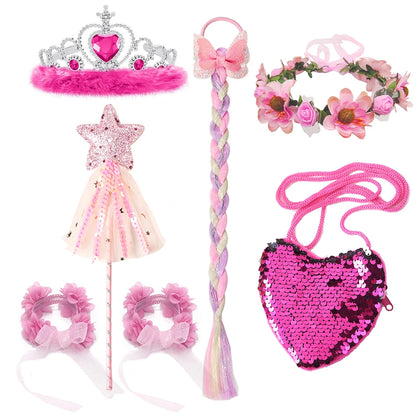 Pink Sleeping Beauty Aurora Cosplay Spring Autumn Birthday Party Elegant Princess Kid Costume