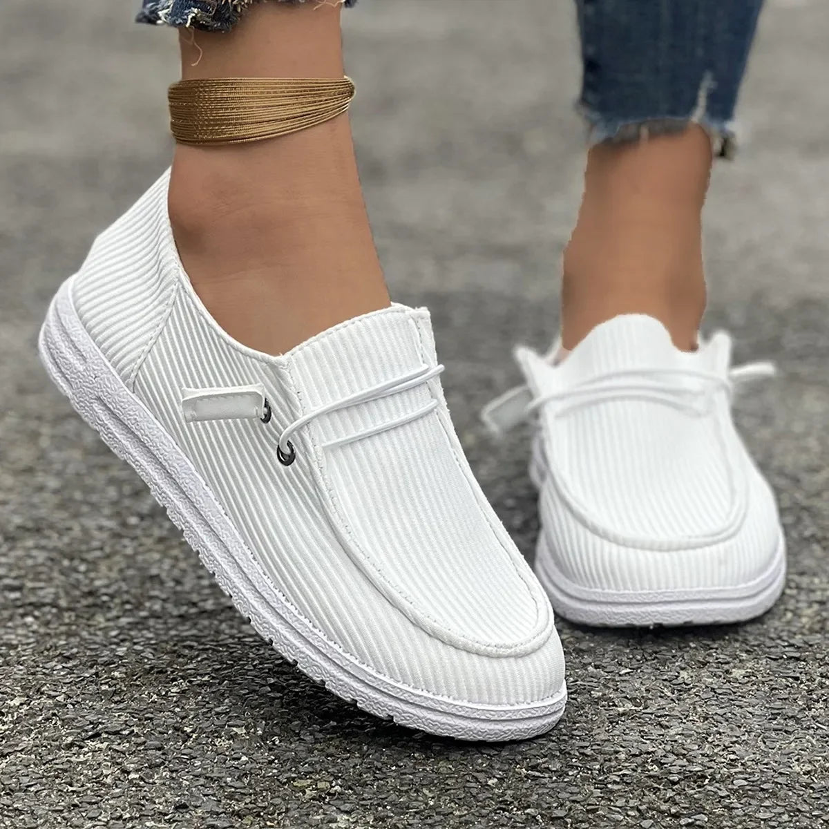 Anti-Slip Flat Casual Walking Spring Autumn Round Toe Plus Size Flats Loafers