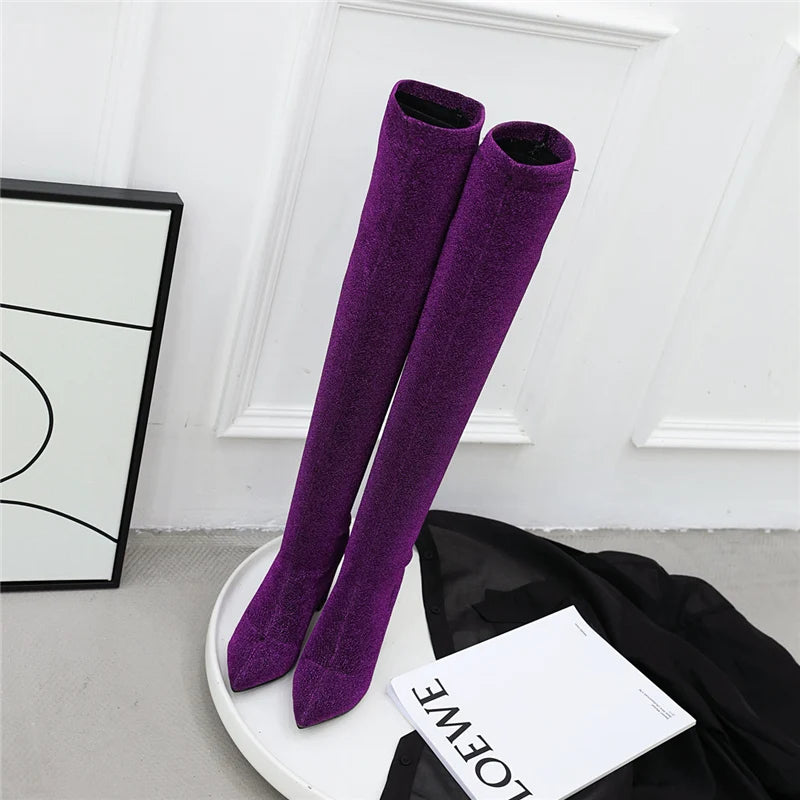 Stylish Elegant Trendy Comfortable Fashionable Chic Pointed Toe Knee High Boots