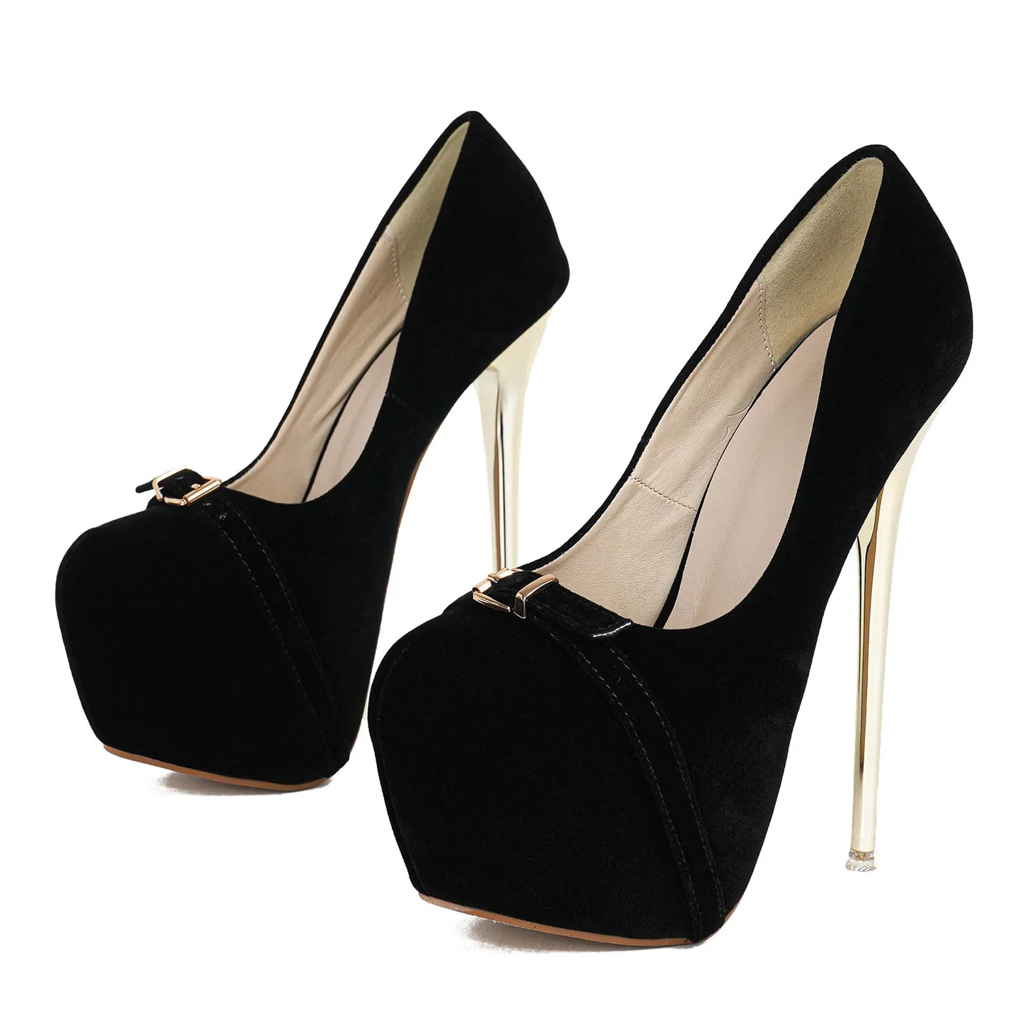 Elegant 16CM Thin High Heel Women’s Pumps Suede Shallow High Heel High Heel