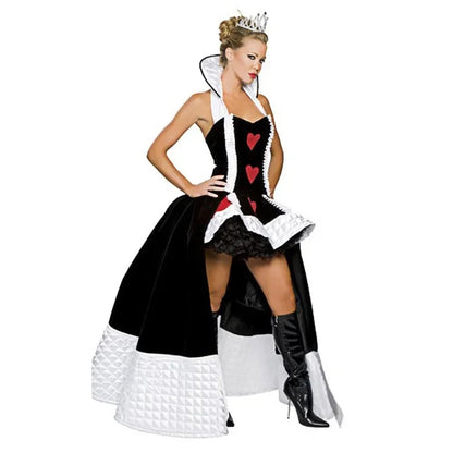 Queen of Hearts Fantasy Party Sexy Costume Women Halloween Carnival Costume