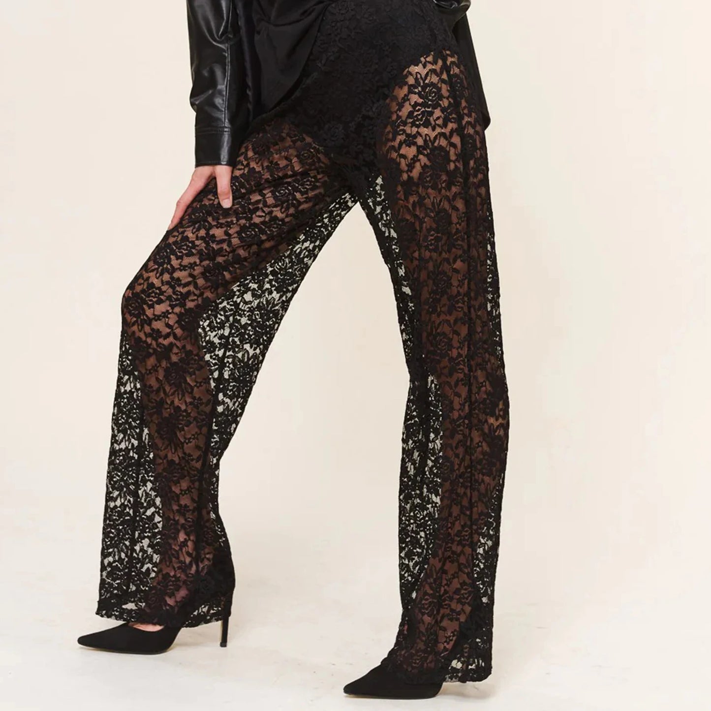 Sexy Sheer Lace Transparent Halloween Pants