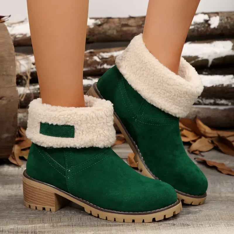 Slip-On Round Toe Plush Warm Comfortable Chunky Snow Boot