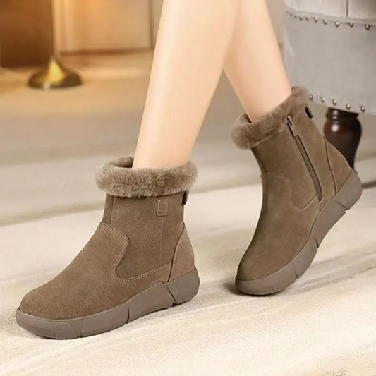 Fur Winter Suede Wool Warm Non-slip Casual Booties Snow Boot