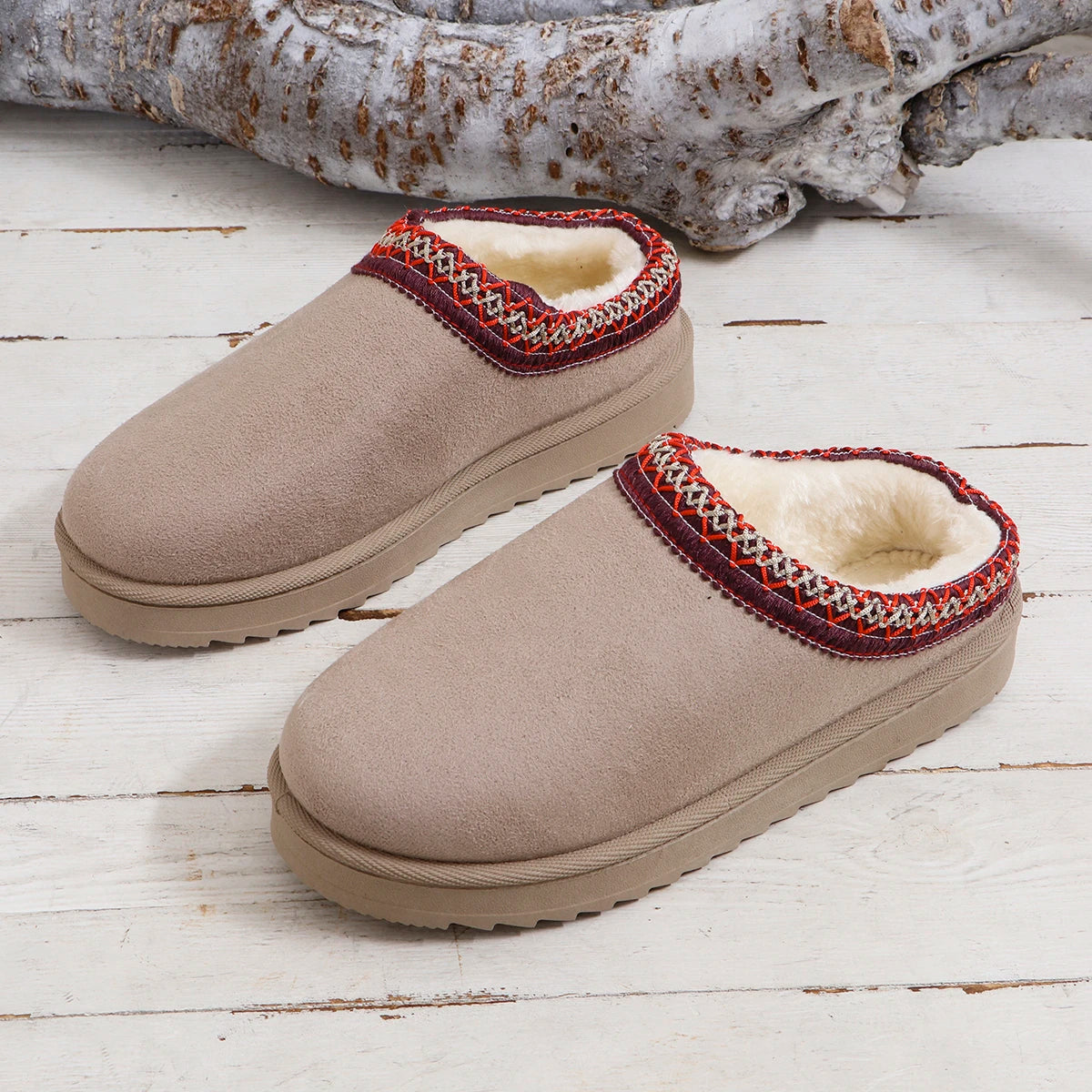 Cashmere Warm Thick Sole Comfortable Half Slipper Snow Boot