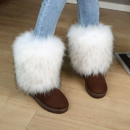 Fluffy Round Toe Thick Bottom Warm Outdoor Non-slip Snow Boot