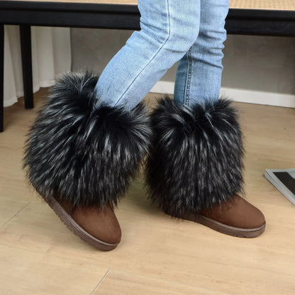 Fluffy Round Toe Thick Bottom Warm Outdoor Non-slip Snow Boot