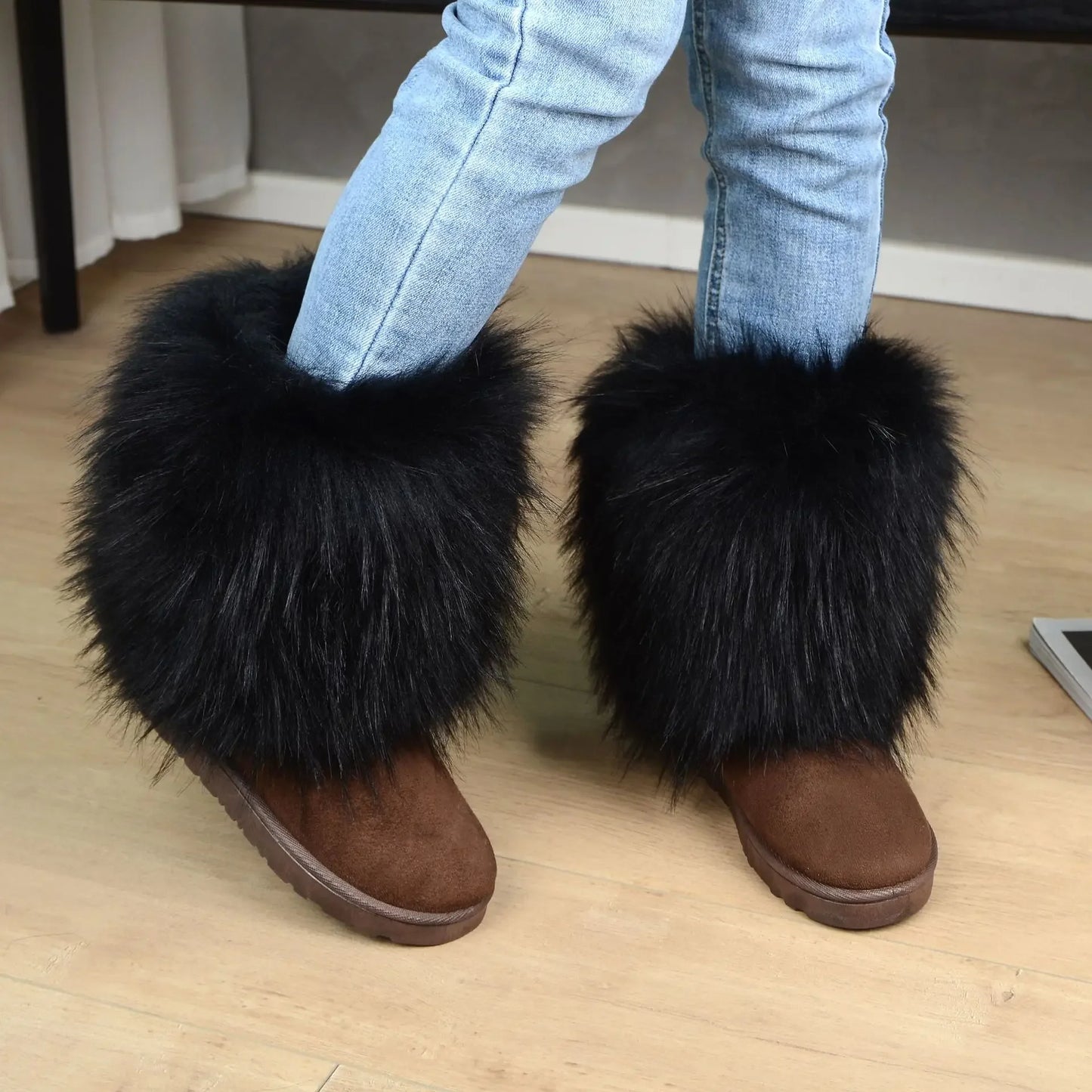 Fluffy Round Toe Thick Bottom Warm Outdoor Non-slip Snow Boot