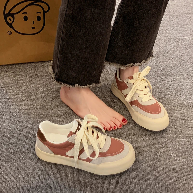 Summer Women's Stylish Jogging Skate Sneakers Tennis Low Top Casual Walking Flats Fashion Comfortable Skate Non Slip Shoes