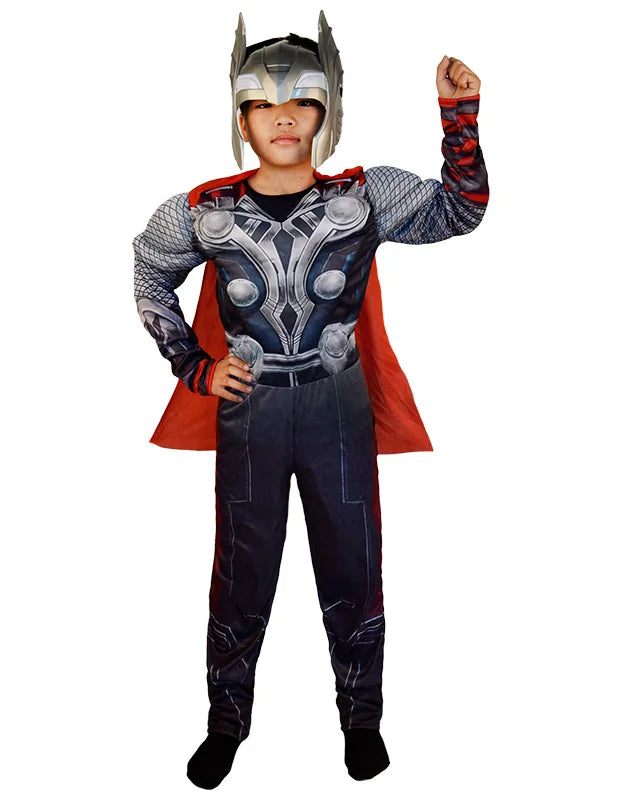 Superhero Muscle Thor Cosplay Kid Costumes