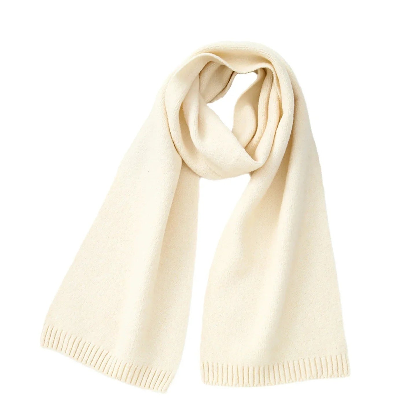 Wool Blend Solid Knitted Minimalist Imitation Cashmere Scarf