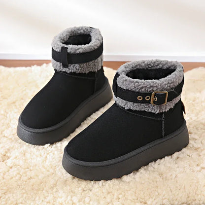 Thick Bottom Fleece-Lined Stylish Warm Cozy Casual Snow Boot