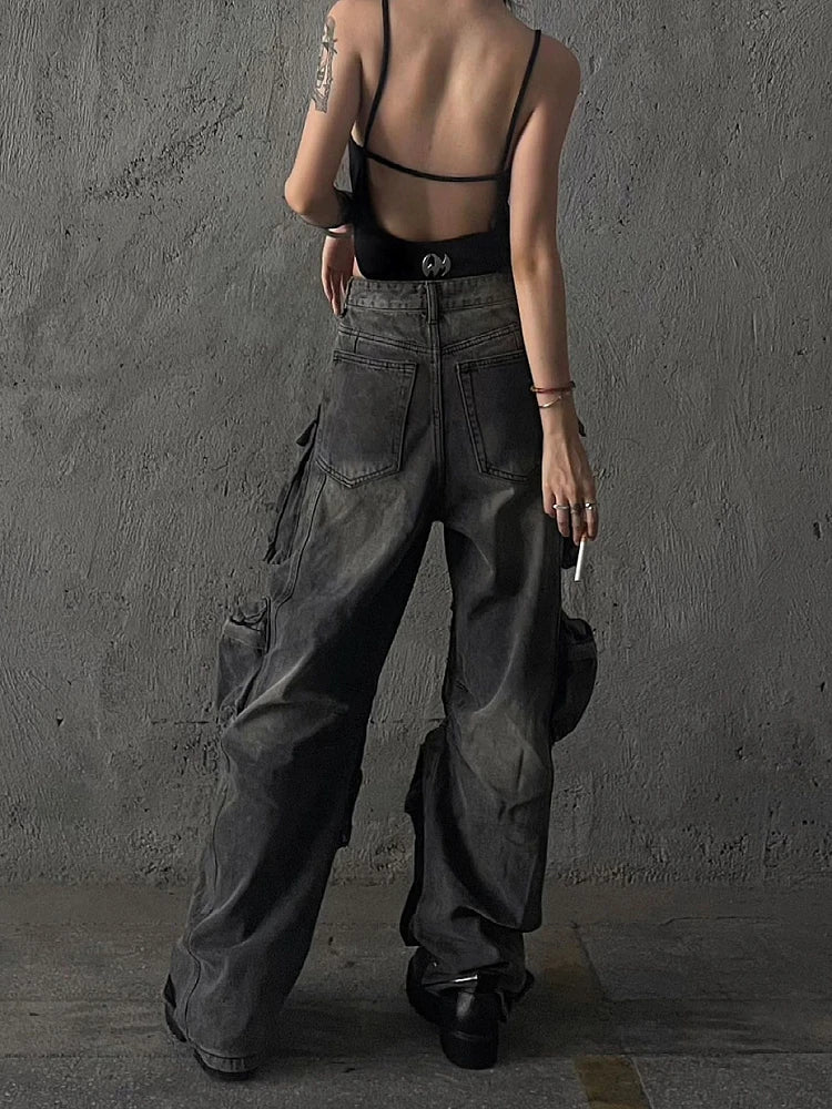 Multi-pocket High-street Cargo Pants Women Y2K Pants