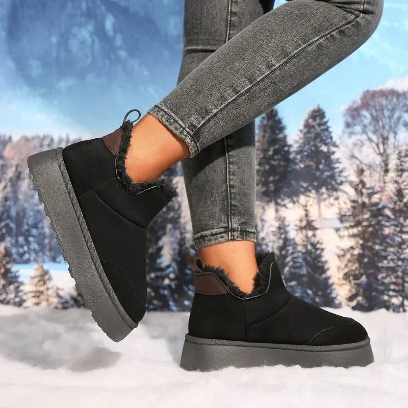 Winter Fur Women's Snow Boots Low-top Warm Fur Shoes Men's and Women's Winter Short Boots Super Mini Outer Wear Non-slip