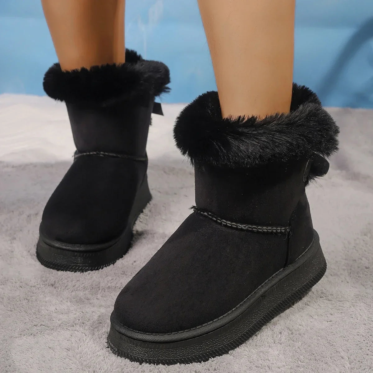 Winter Snow Platform Warm Boots Women 2024 New Plush Cotton Shoes Thicken Winter Woman Boots Non-slip Boots Women Platform Shoes