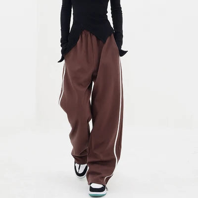 High Waist Wide Leg Fashion Black Baggy Sweatpants