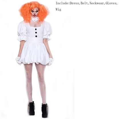 Women Clown Terror Halloween Fancy Party Dress Adult Costume