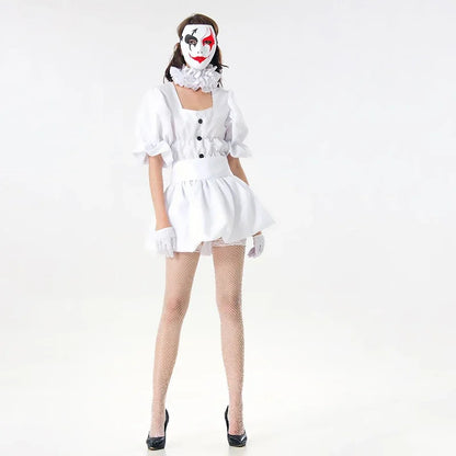 Women Clown Terror Halloween Fancy Party Dress Adult Costume