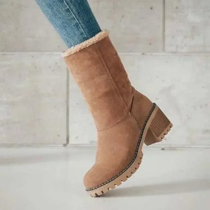 Women Winter Fur Warm Snow Boots Ladies Warm Wool Booties Ankle Boot Comfortable Shoes Plus Size Casual Women Mid Boots