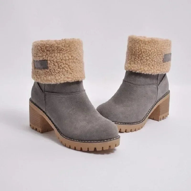 Women Winter Fur Warm Snow Boots Ladies Warm Wool Booties Ankle Boot Comfortable Shoes Plus Size Casual Women Mid Boots