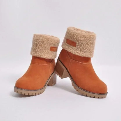 Fur Warm Wool Booties Ankle Comfortable Plus Size Mid Snow Boot