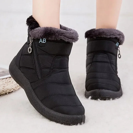 Warm Winter Ankle Fur Waterproof Female Short Snow Boot