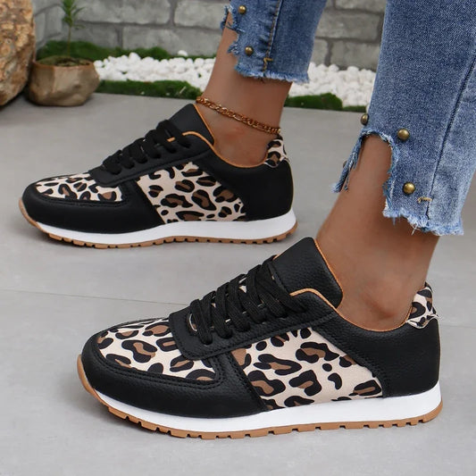 Women's Jogging Sneakers Summer Casual Walking Trainers Trendy Leopard Print Fashion Comfortable Jogging Casual Tennis Shoes