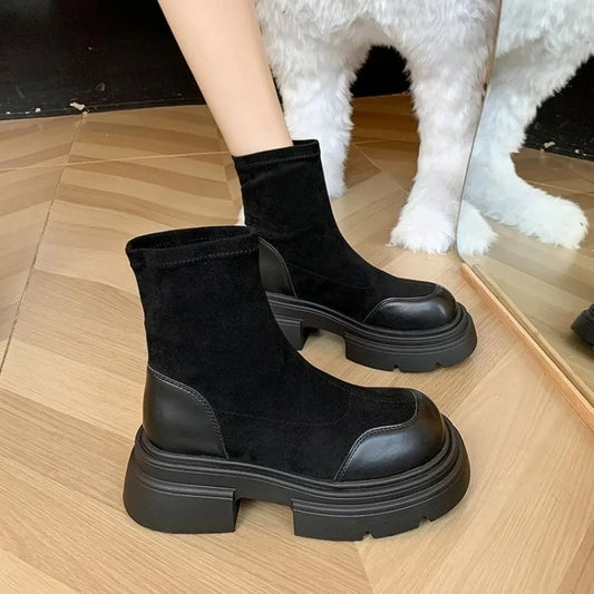 Winter Rubber Zipper Round Toe Rain Lolita Ankle Boot