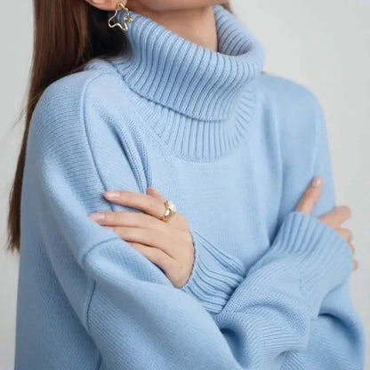 Turtleneck Oversized Chunky Long Loose Casual Slouchy Sweater