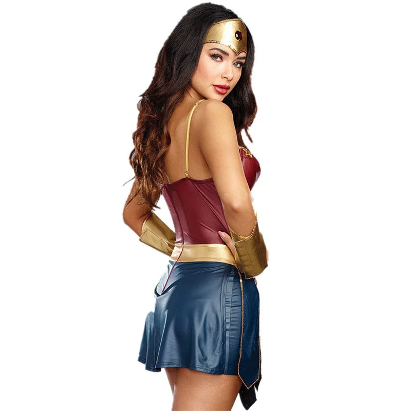 Wonder Woman Superman Corset Dress Halloween Carnival Cosplay Costume