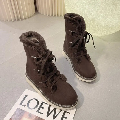 Round Toed Platform Plush Warm Waterproof High Snow Boot