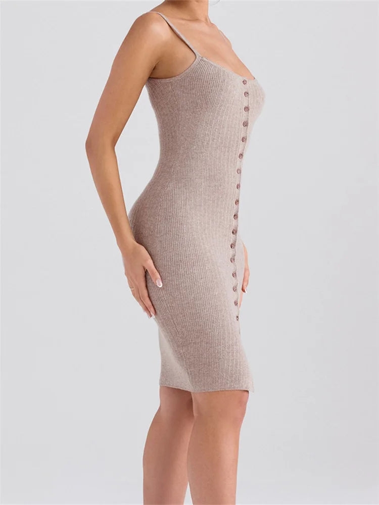 tylish Knitted Low Cut Pencil Mini Dresses