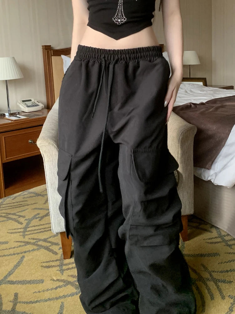 Streetwear Baggy Low Waist Y2K Rockmore Parachute Sweatpants