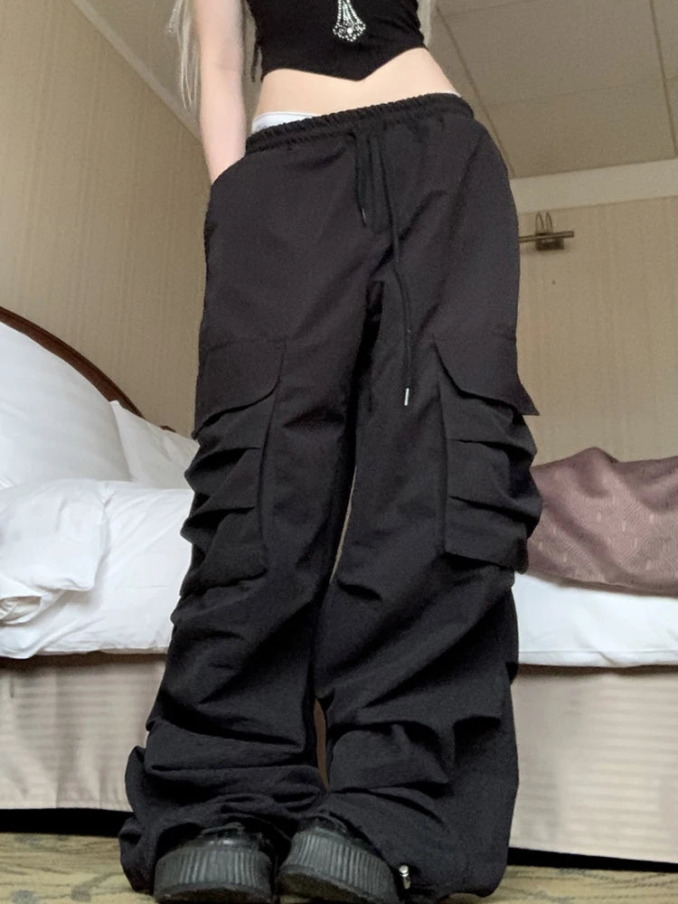 Streetwear Baggy Low Waist Y2K Rockmore Parachute Sweatpants