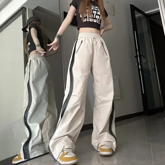 Korean Hip Hop Harajuku Streetwear Lady's Wide Leg Jogger Sweatpants